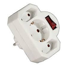 3-Way Socket Adapter, with switch  HAMA-108846