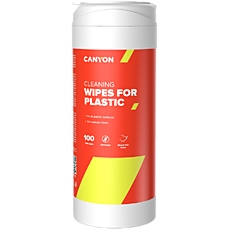 CANYON Plastic Cleaning Wipes, Non-woven wipes impregnated with a special cleaning composition, with antistatic and disinfectant effects, 100 wipes, 80x80x186mm, 0.258kg