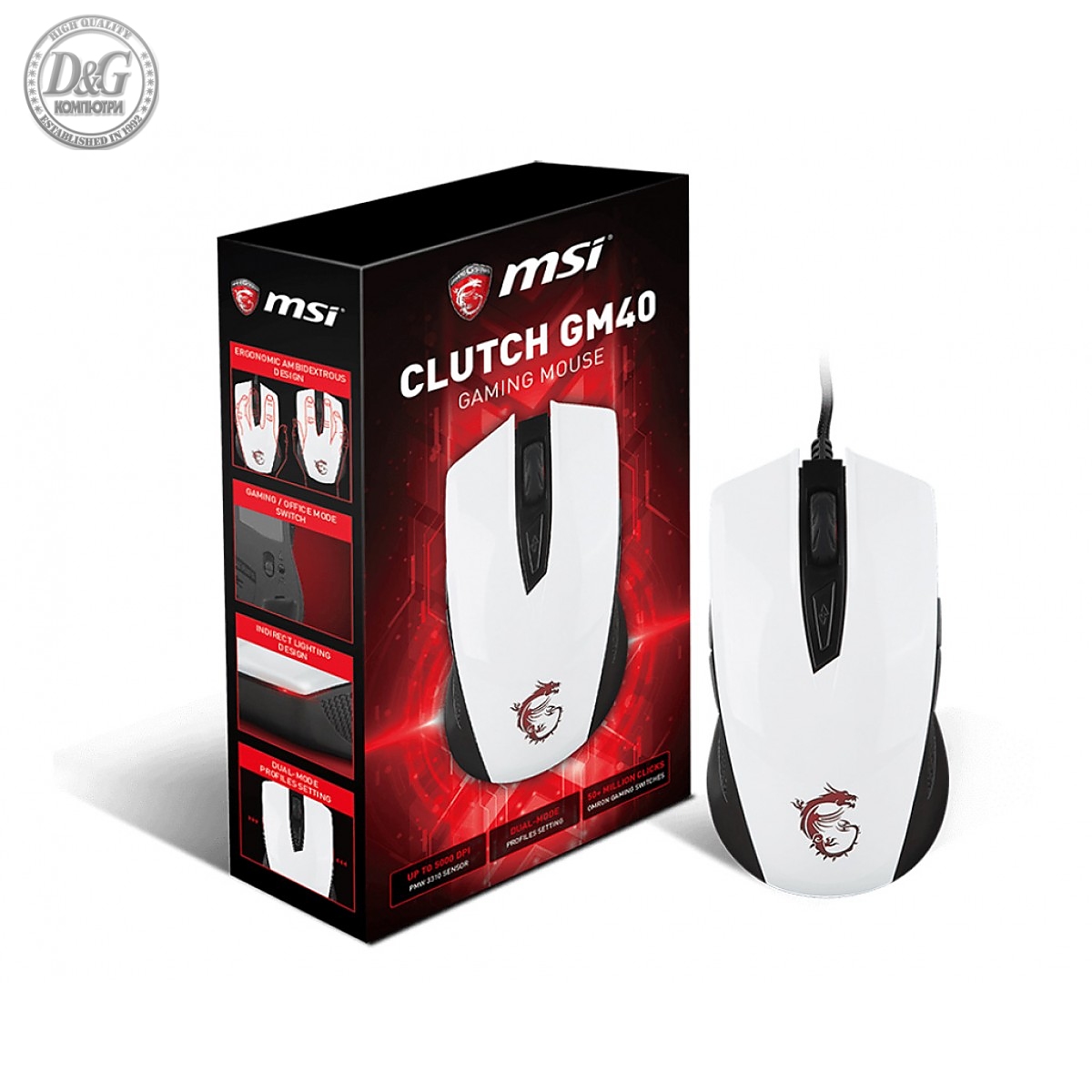 MSI GAMING MOUSE CLUTCH GM40 W