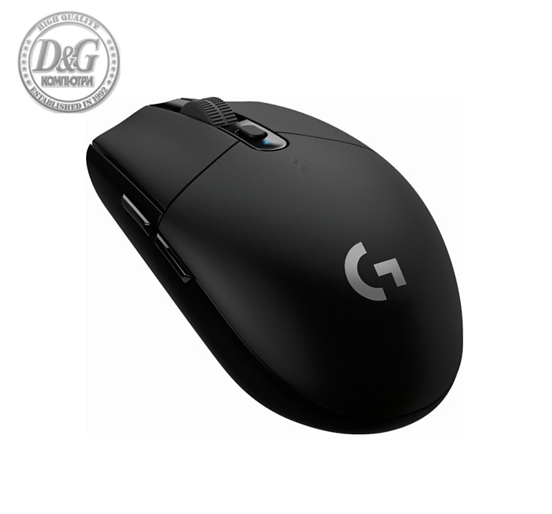 Logitech G305 Wireless Mouse, Lightsync RGB, Lightspeed Wireless, HERO 12K DPI Sensor, 400 IPS, 6 Programmable Buttons, Black
