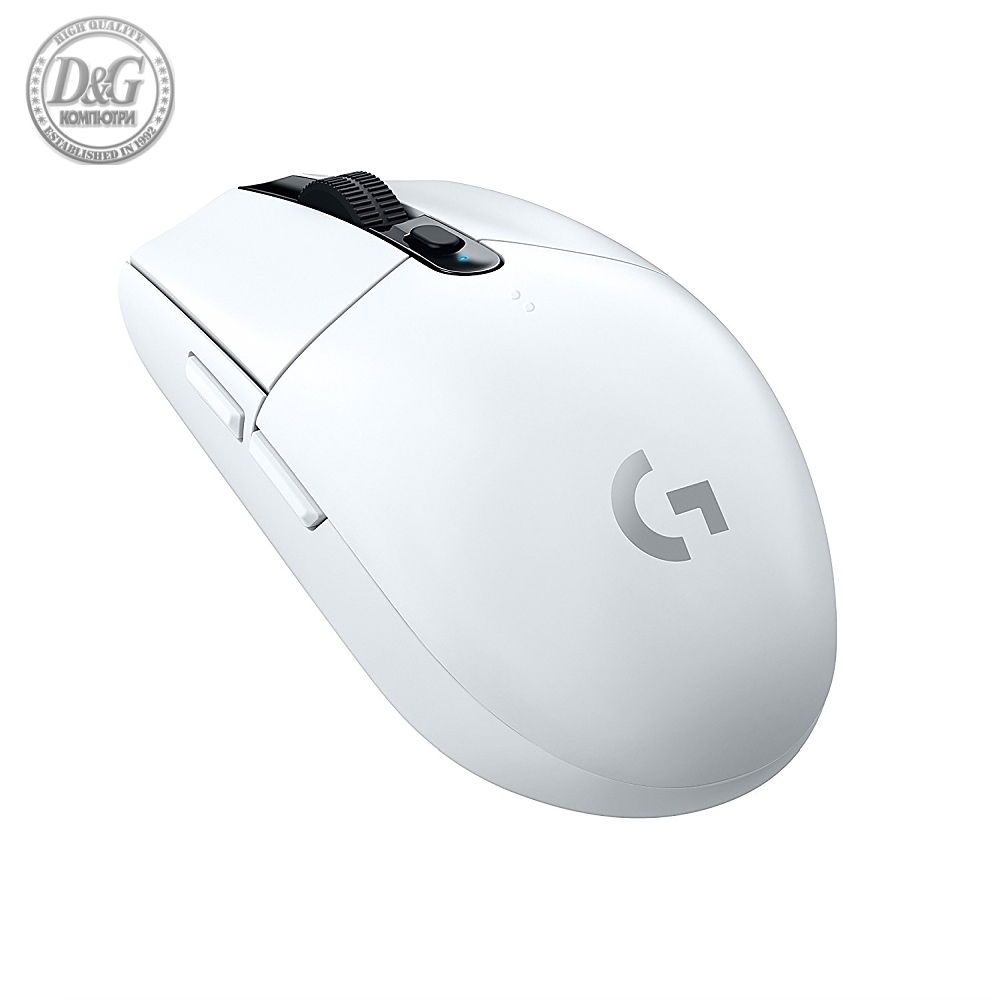 Logitech G305 Wireless Mouse, Lightsync RGB, Lightspeed Wireless, HERO 12K DPI Sensor, 400 IPS, 6 Programmable Buttons, White