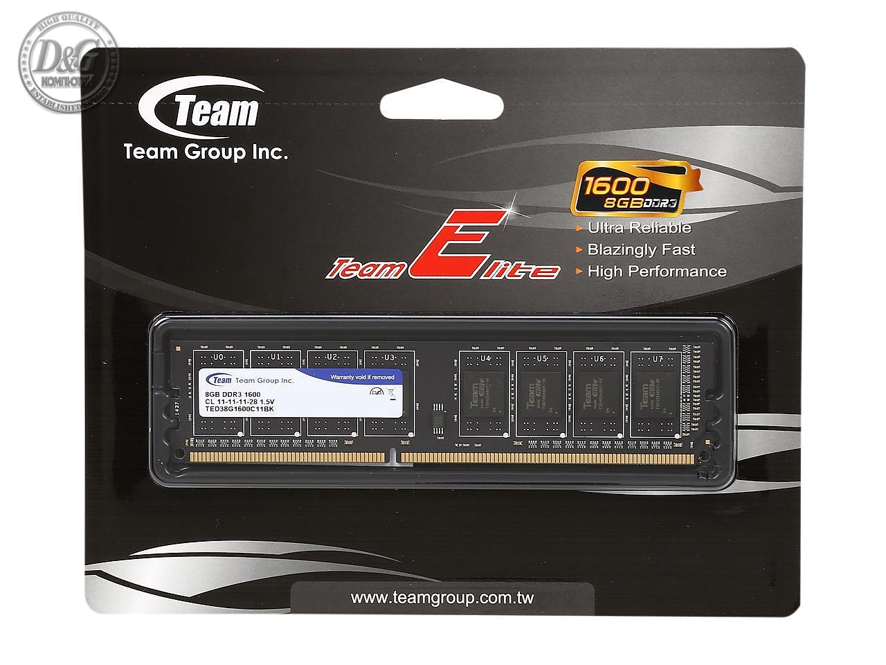 П°мµ‚ Team Group Elite DDR3 - 8GB, 1600 mhz, CL11-11-11-28 1.5V