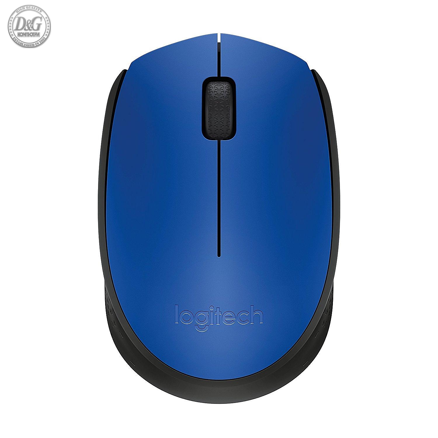 Безжична оптична мишка LOGITECH M171, Син, USB