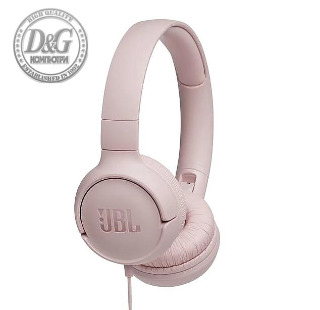 Слушалки on-ear JBL T500, Розов