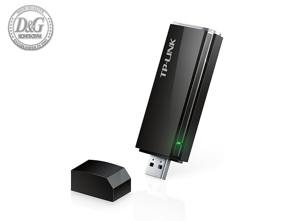 Безжичен адаптер TP-LINK Archer T4U, AC 1300, Dual band, USB 3.0, вградена антена