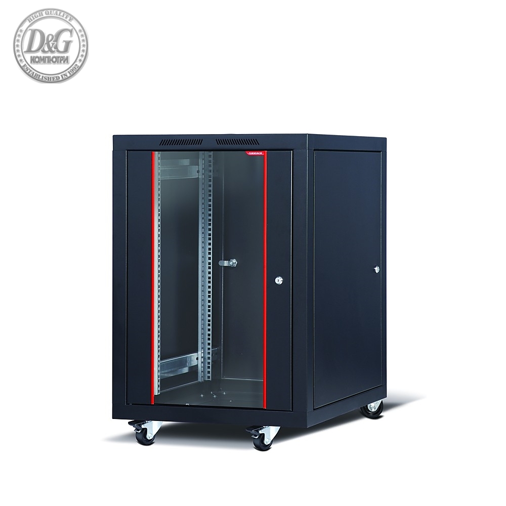 Formrack 19" Free standing rack 20U 600/600mm, height: 1120 mm, loading capacity: 600 kg, front tempered glass door, openable locking sides and back (does not include castor/feet group)