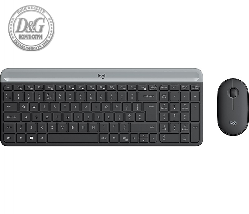 Logitech Slim Wireless Keyboard and Mouse Combo MK470 - GRAPHITE