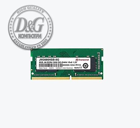 Transcend 8GB 260pin SO-DIMM DDR4 2666 1Rx8 1Gx8 CL19 1.2V