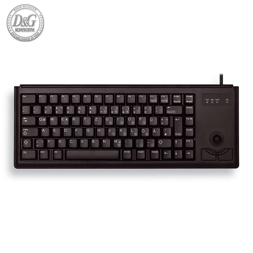Compact wired keyboard CHERRY G84-4400 with Trackball, Black