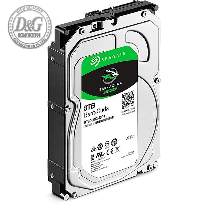 HDD SEAGATE BarraCuda, 8TB, 256MB, 7200 rpm,  SATA 3, ST8000DM004