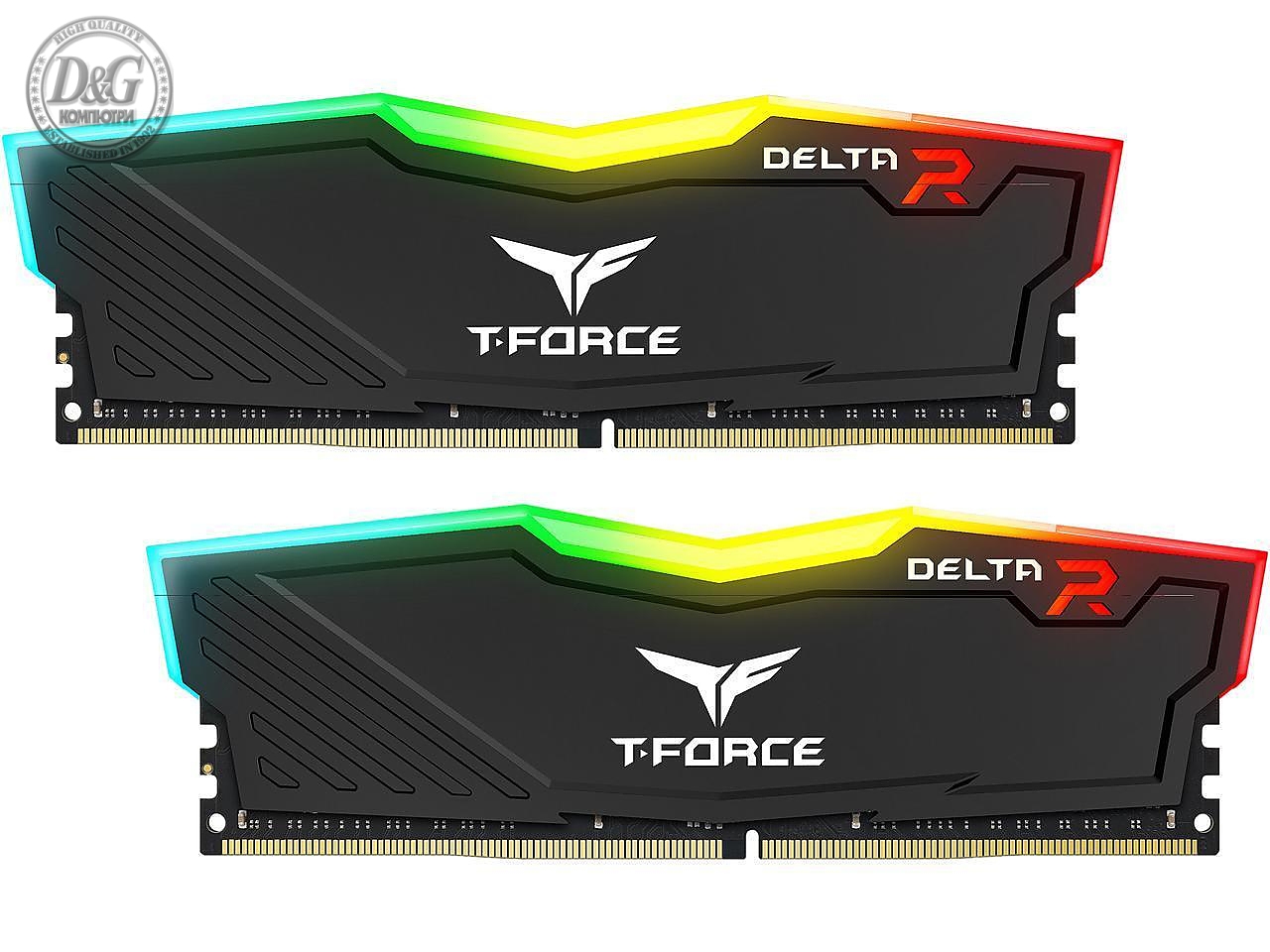 Memory Team Group T-Force Delta RGB Black DDR4 - 16GB (2x8GB) 3200MHz CL16-18-18-38 1.35V