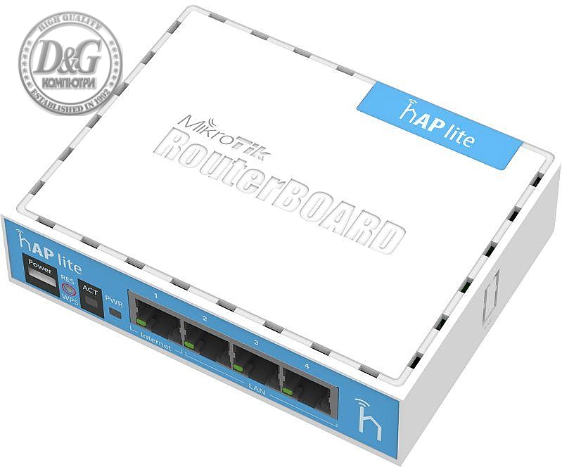 ‘µ·¶и‡µн Access Point MikroTik hAP lite RB941-2nD, 32MB RAM, 4xLAN, built-in 2.4Ghz 802.11b/g/n, Classic