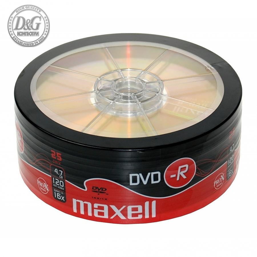 DVD-R MAXELL, 4,7 GB, 16x, 25 pk