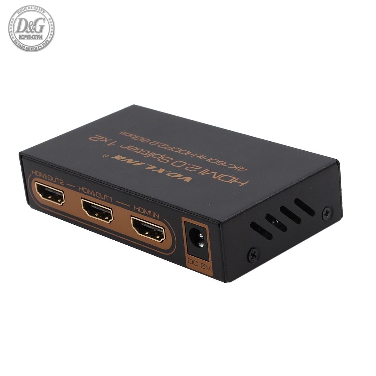 HDMI сплитер ESTILLO HDSP0010M1, 1/2, 4K/60Hz