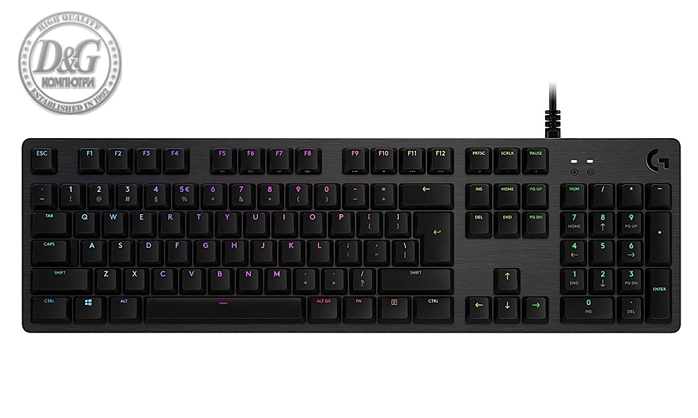 Logitech G512 Keyboard, GX Red Linear, Lightsync RGB, USB Passthrough Data/Power, Alumium Alloy, Game Mode, Black Carbon