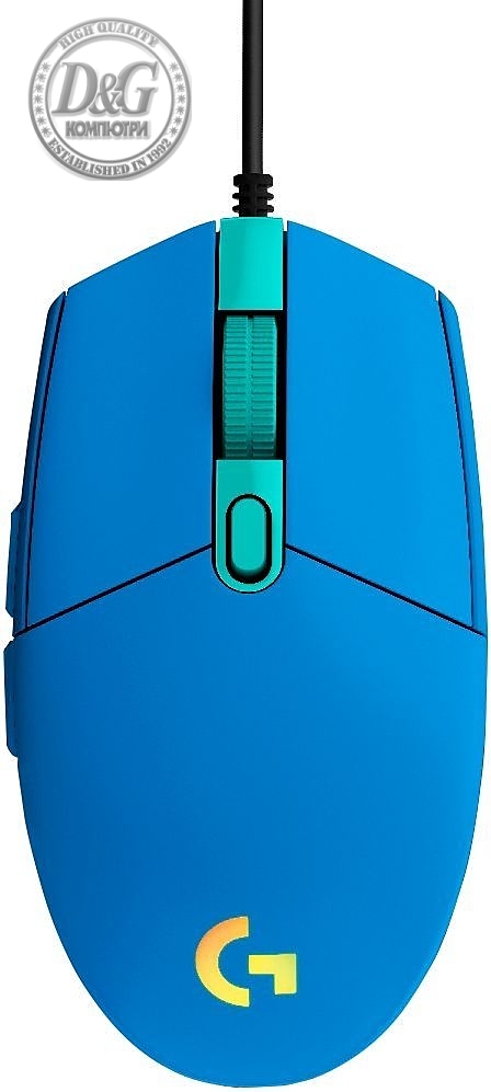 Logitech G102 Mouse, Lightsync RGB, 8000 DPI, 6 Programmable Buttons, Blue