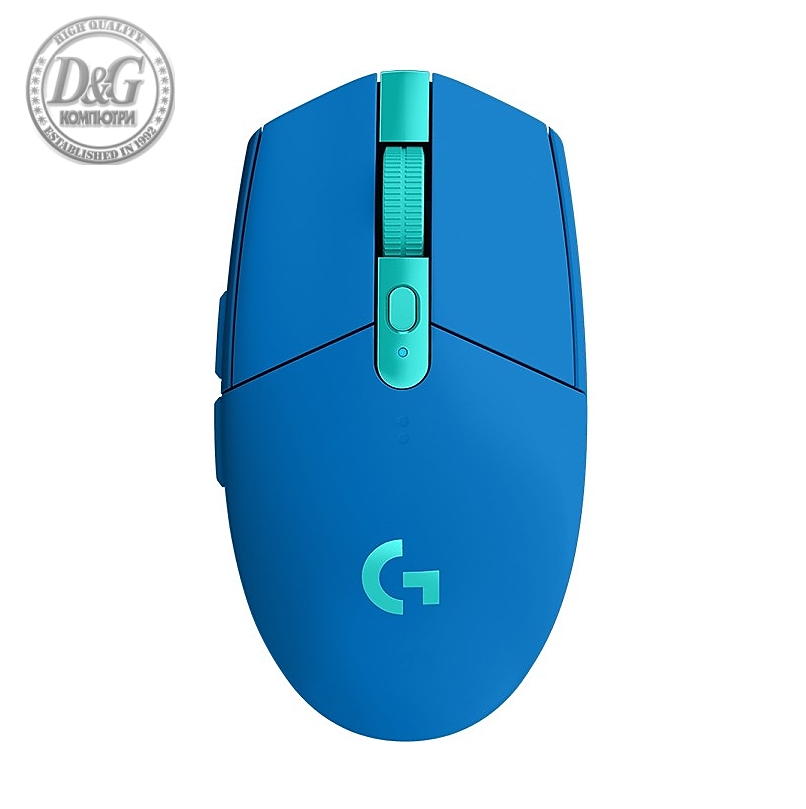 Logitech G305 Wireless Mouse, Lightsync RGB, Lightspeed Wireless, HERO 12K DPI Sensor, 400 IPS, 6 Programmable Buttons, Blue