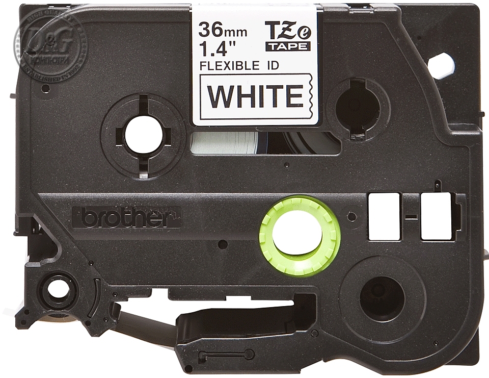 Brother TZe-FX261 Labelling Tape Cassette, Black on White Flexible-ID, 36mm wide
