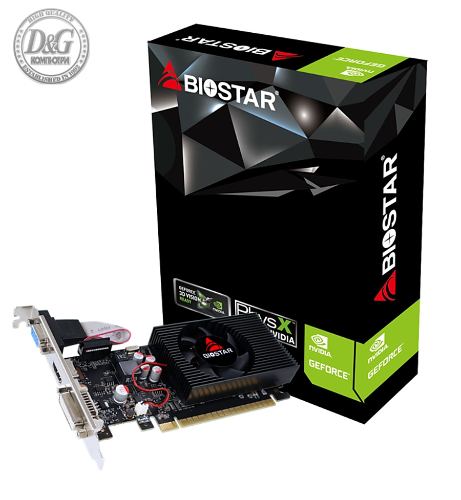 ’идµо к°р‚° BIOSTAR GeForce GT730, 4GB, GDDR3, 128 bit, DVI-I, D-Sub, HDMI