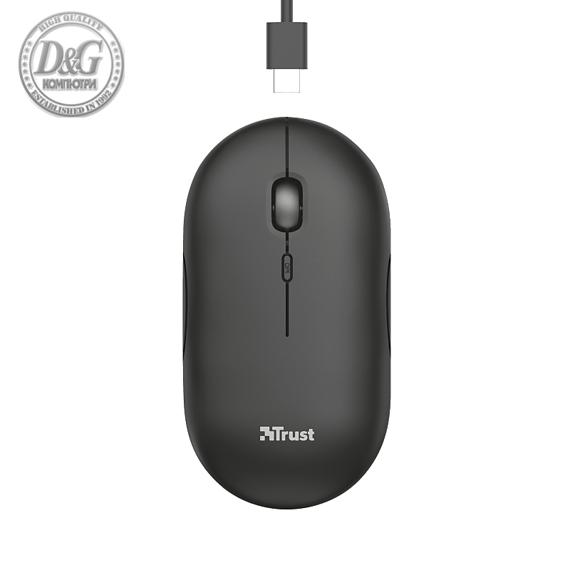 TRUST Puck Wireless & BT Rechargeable Mouse Black