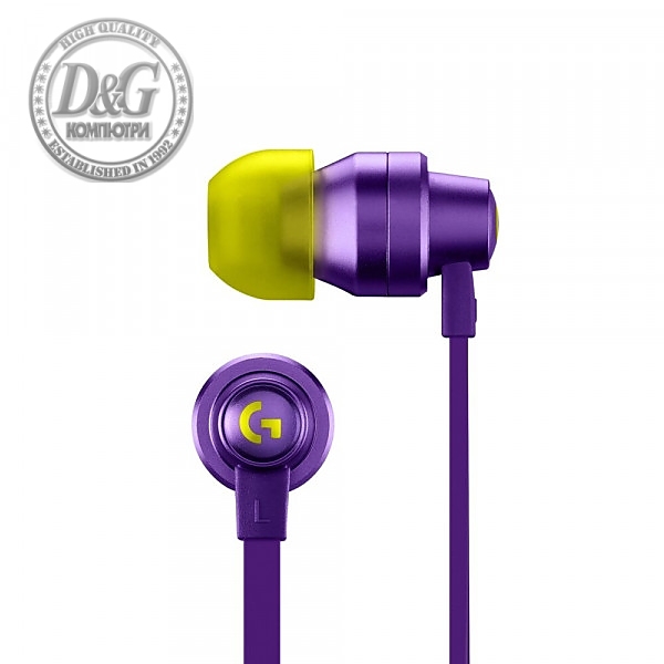 Logitech G333 Gaming Headphones, Cable Management, Custom-length Cable, Dual Dynamic Drivers, Purple