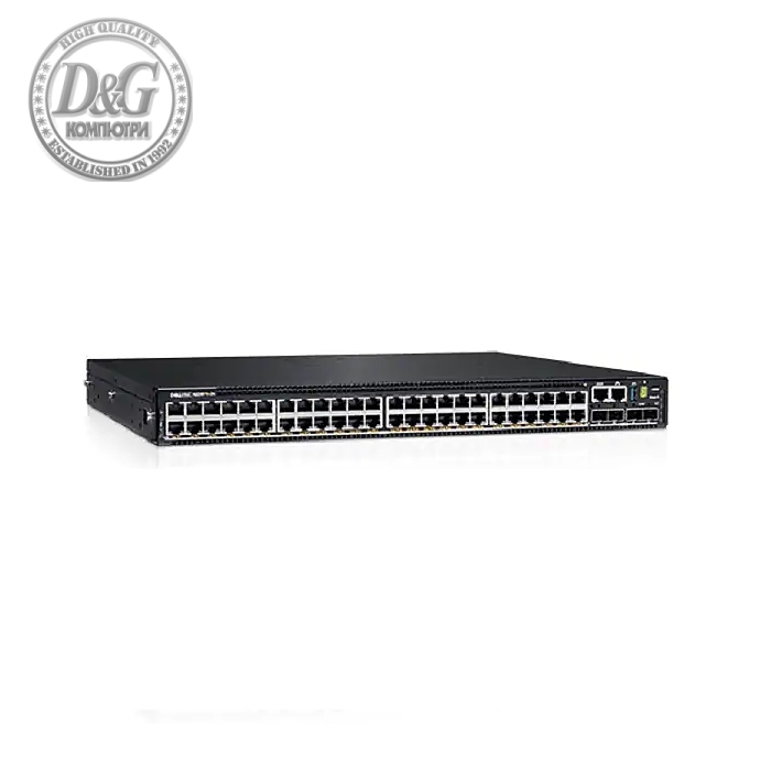 Dell EMC PowerSwitch N2248PX-ON, 48x1/2.5G, PoE 30W/60W, 4x25G, 2x40G Stacking, 1xAC PSU, IO/PS airflow, OS6, Lifetime Limited Hardware Warranty