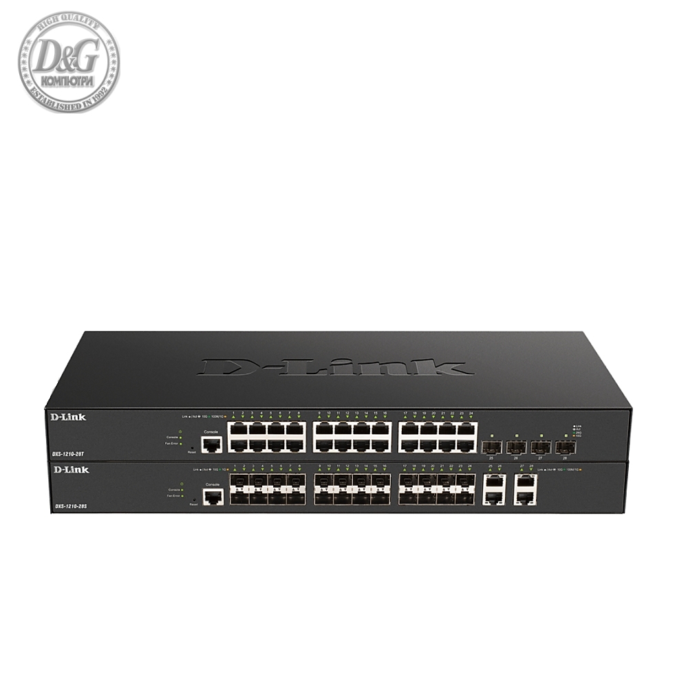 D-Link 24x10G SFP+  ports + 4x10G Base-T ports Smart Managed Switch