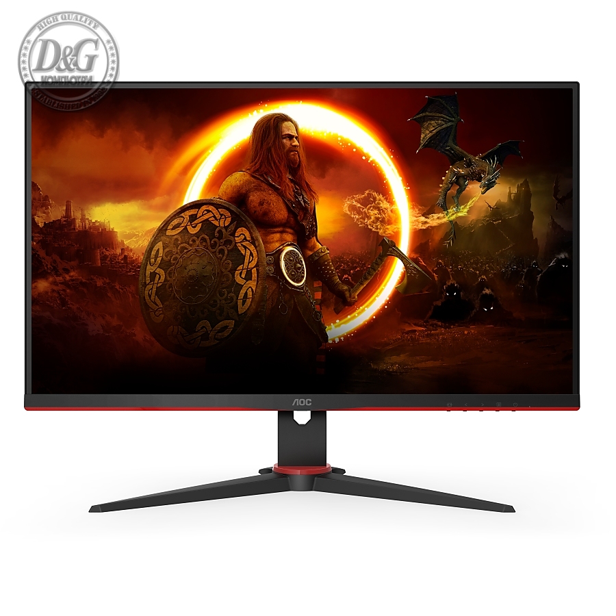 AOC 27G2SAE/BK, 27" VA WLED, 1920x1080@165Hz, 4ms GtG, 1ms MPRT, 250cd/m2, 3000:1, DCR 80M:1, FreeSync Premium, FlickerFree, Low Blue Light, 2Wx2, Tilt, D-SUB, 2xHDMI, DP