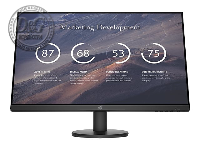 HP P27v G4 27inch IPS Monitor FHD 1920x1080 16:9 300cd/m2 1000:1 5ms GtG 1xHDMI1.4 1xVGA Black 3Y War. (EN)