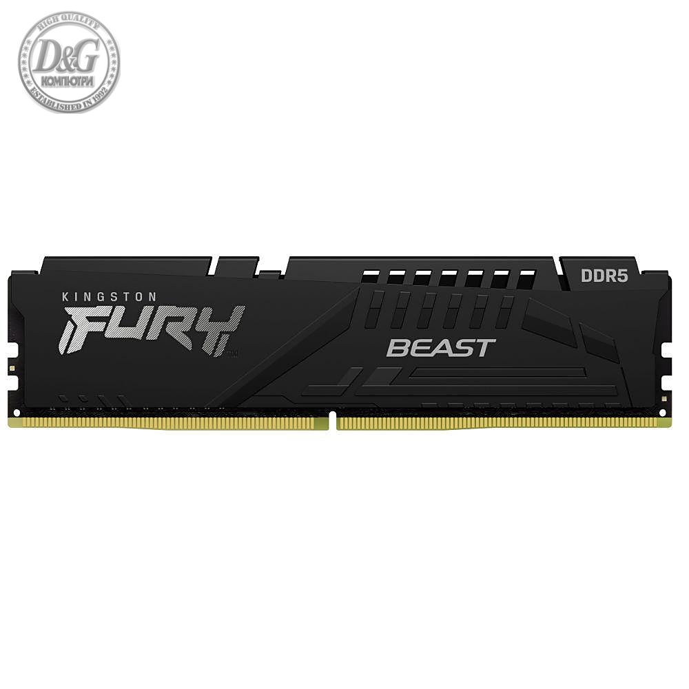 Памет Kingston FURY Beast Black 16GB DDR5 PC5-48000 6000MHz CL40 KF560C40BB-16