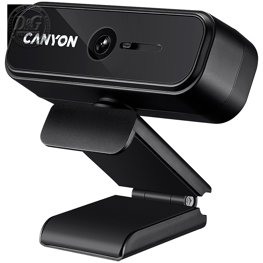 CANYON C2N 1080P full HD 2.0Mega fixed focus webcam with USB2.0 connector, 360 degree rotary view scope, built in MIC, Resolution 1920*1080, viewing angle 88°, cable length 1.5m, 90*60*55mm, 0.095kg, Black