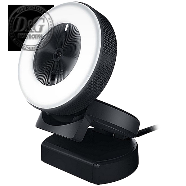 Razer Kiyo - Ring Light Equipped Broadcasting Camera ,Desktop streaming camera with multi-step ring light,High fps HD Video (720p 60fps/1080p 30fps),Compatible with Open Broadcaster Software and Xsplit