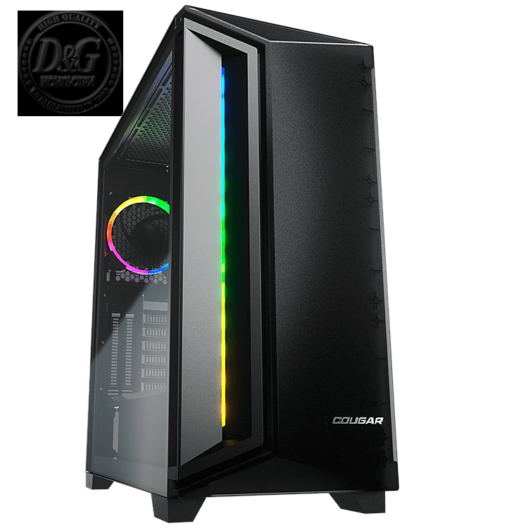 COUGAR Dark Blader X7 Black, Mid-Tower, Mini ITX/Micro ATX/ATX/CEB/E-ATX, 220x486x468(mm), USB 3.0 x 2, USB 2.0 x 1, Mic x1/Audio x1, RGB Button, Transparent Left Panel, ARGB VK120 Rear fan x 1 pre-installed, Onboard Lighting System, RGB Sync. w/ M/B