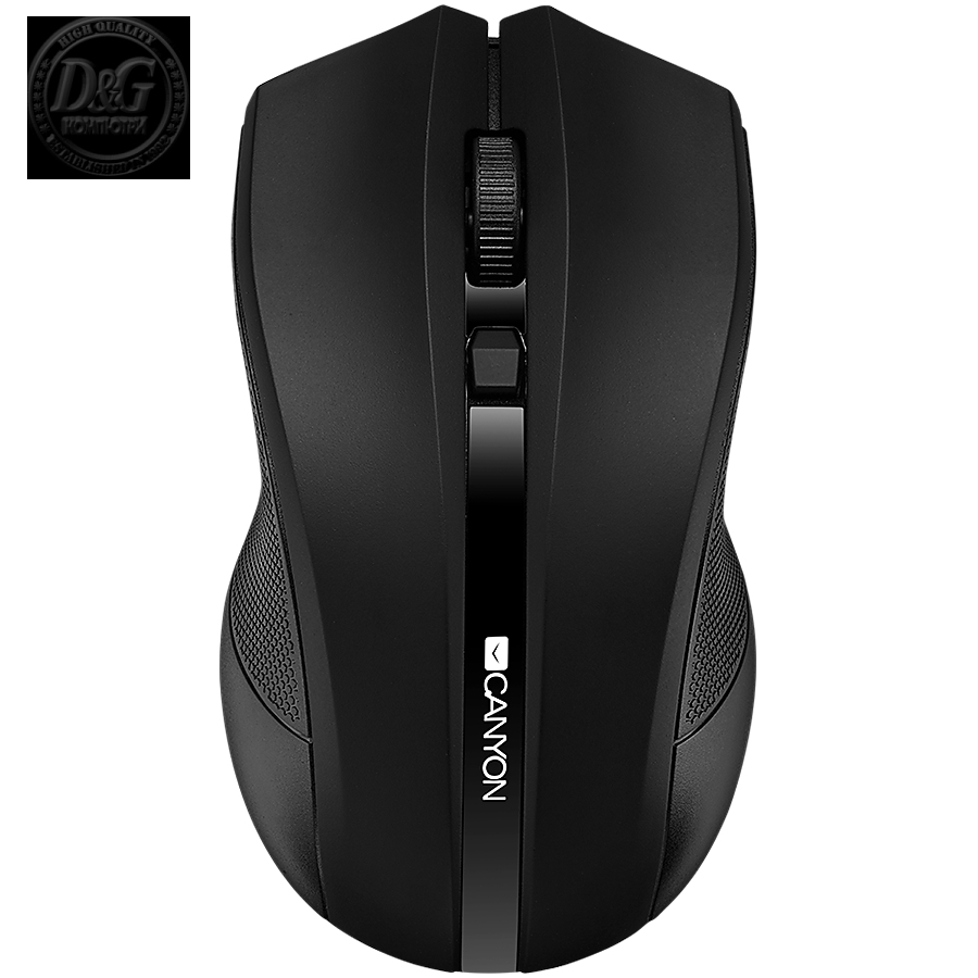 CANYON MW-5 2.4GHz wireless Optical Mouse with 4 buttons, DPI 800/1200/1600, Black, 122*69*40mm, 0.067kg