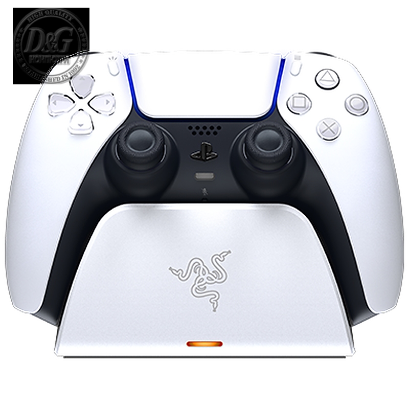 Razer Quick Charging Stand for PS5 - White, Quick Charge, Curved Cradle Design, Matches Your PS5 DualSense Wireless Controller, Powered by USB (Controller not included)