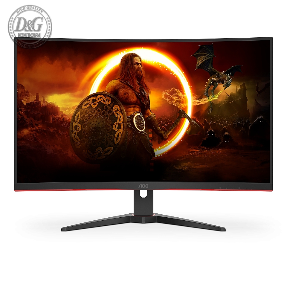 AOC C32G2ZE/BK, 31.5" Curved 1500R, VA, WLED, 1920x1080@240Hz, 4ms GtG, 1ms MPRT, 300cd/m2, 4000:1, DCR 80M:1, FreeSync, FlickerFree, Low Blue Light, Tilt, 2xHDMI, DP
