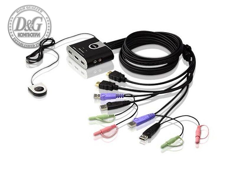 Превключвател KVM ATEN CS692, дву портов USB HDMI превключвател