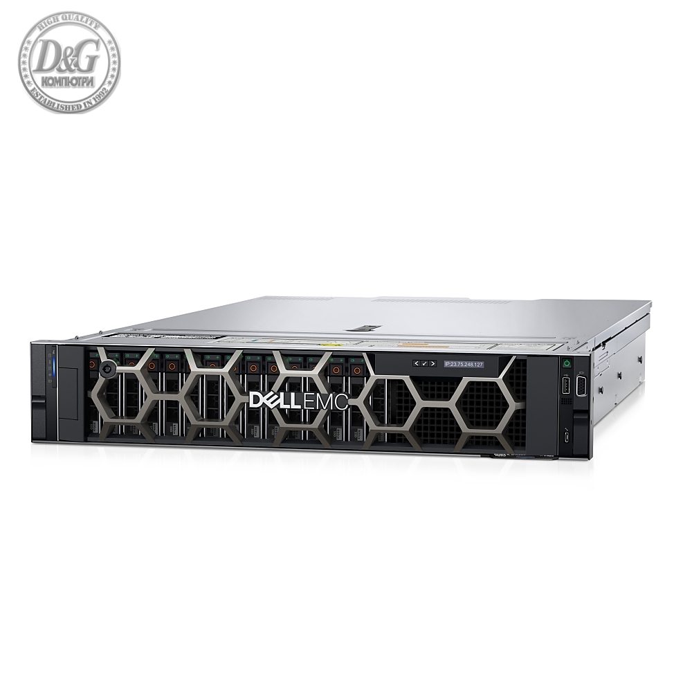 Dell PowerEdge R550, Chassis 8x 3.5", Intel Xeon Silver 4310 (12C/24T, 18MB, up to 3.30GHz), 16GB 3200MT/s RDIMM, 480GB SSD, Rails, Bezel, Riser 1x16 LP+ 1x8(x4 link) LP, No NIC, PERC H355, iDRAC9 Enterprise 15G, Dual 800W PSU, 3Y Basic Onsite