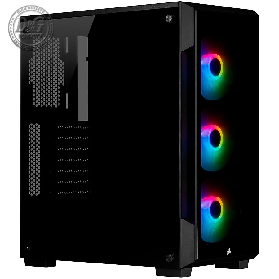 CORSAIR iCUE 220T RGB Tempered Glass Mid-Tower Smart Case �” Black