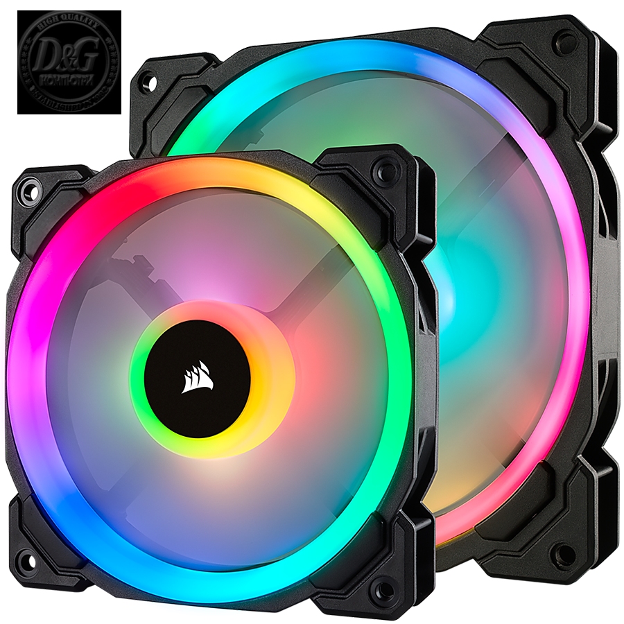 Corsair LL Series, LL140 RGB, 140mm Dual Light Loop RGB LED PWM Fan, Single Pack