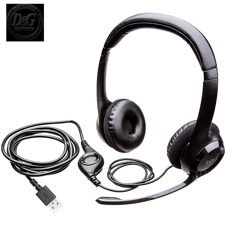 LOGITECH H390 Corded Headset - BLACK - USB