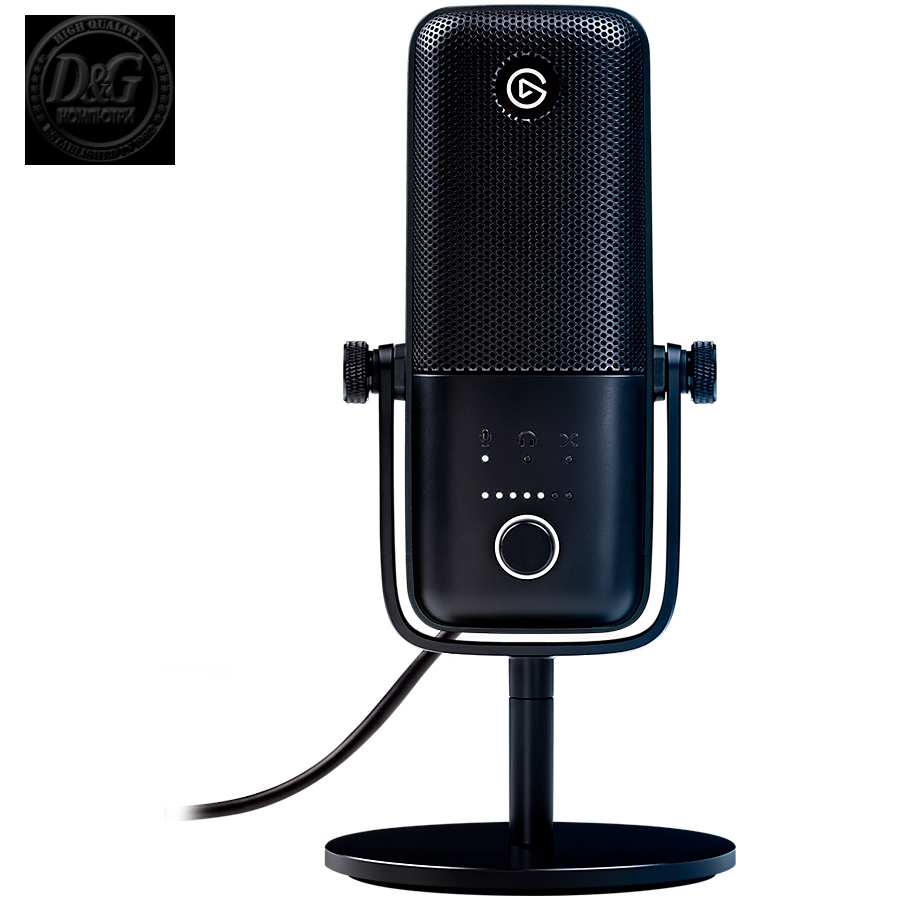 ELGATO Wave:3, Premium USB Condenser Microphone and Digital Mixing Solution, Anti-Clipping Technology, Capacitive Mute, Streaming and Podcasting