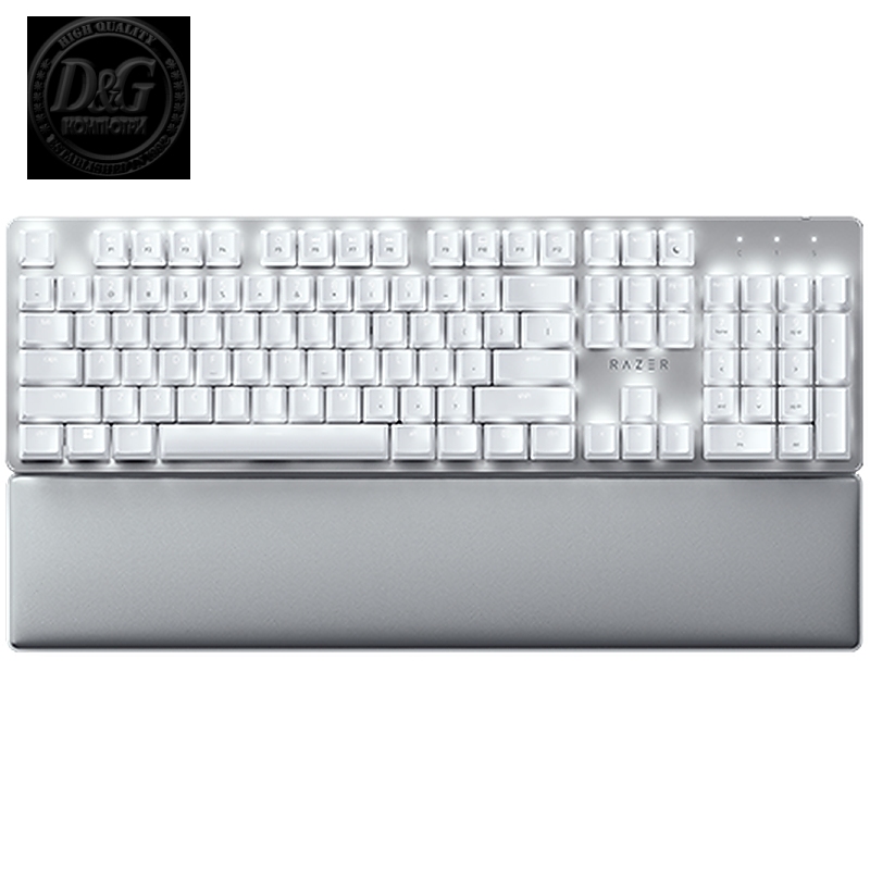 Razer Pro Type Ultra - US Layout, Wireless Mechanical Keyboard for Productivity, Razer Yellow Mechanical Switch, Bluetooth and Razer HyperSpeed (2.4GHz), Backlit keys (white LED), USB-C, Plush leatherette wrist rest, Soft-touch coating