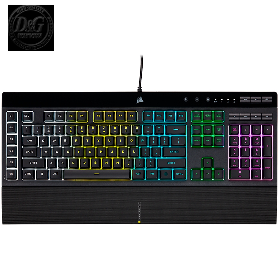 Corsair gaming keyboard K55 RGB PRO, 5Z RGB, Rubber Dome