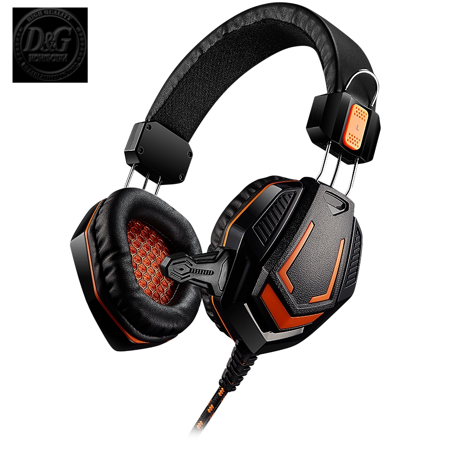 CANYON Gaming headset 3.5mm jack with microphone and volume control, with 2in1 3.5mm adapter, cable 2M, Black, 0.36kg