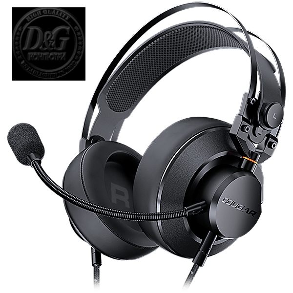 COUGAR VM410, 53mm Graphene Diaphragm Drivers, 9.7mm Noise Cancellation Microphone, Volume Control and Microphone Switch Control, 259g Ultra Lightweight Suspended Leatherlike Headband Design