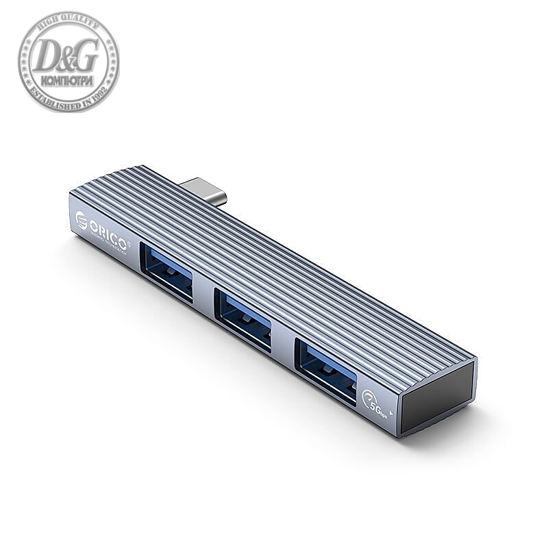 Orico хъб USB3.0/2.0 HUB 3 port TYPE C, Aluminum - AH-W13-GY