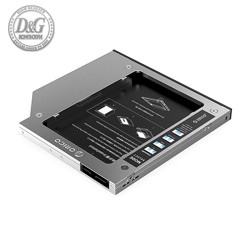 Orico тънко кади за лаптоп Laptop Caddy 9.0-9.5mm SATA3 with LED/switch - M95SS-SV