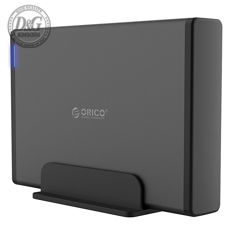 Orico кутия за диск Storage - Case - 3.5 inch Vertical, USB3.0, Power adapter, UASP, black - 7688U3-BK