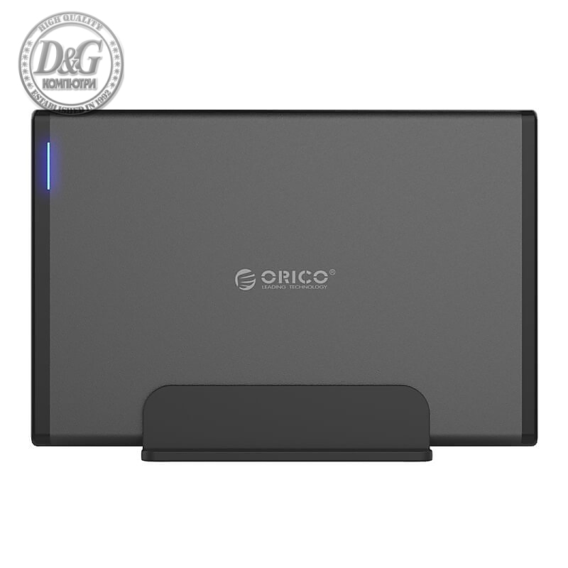 Orico кутия за диск Storage - Case - 3.5 inch Vertical, USB3.1 Type-C, Power adapter, UASP, black - 7688C3-BK